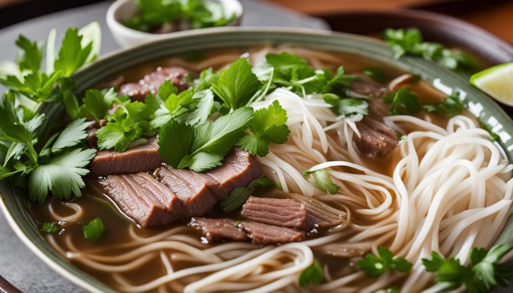 Vietnamese pho soup at Restaurant 1